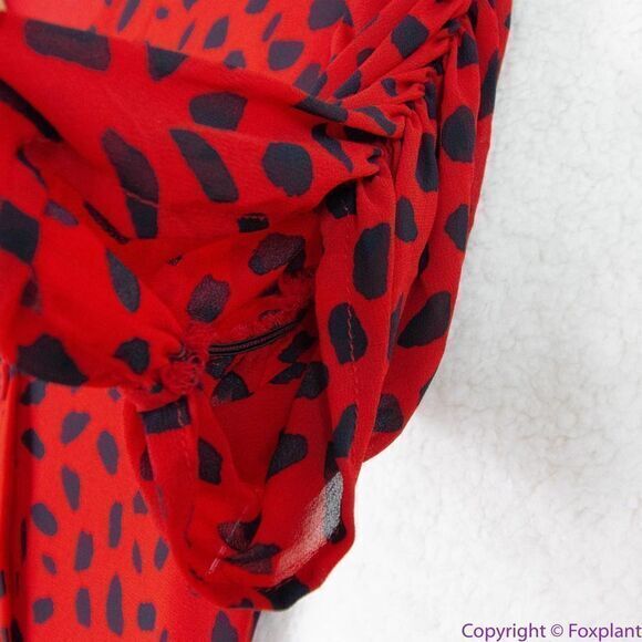 NEW En Saison ANIMAL PRINT OVERLAP midi DRESS, M - Picture 16 of 16